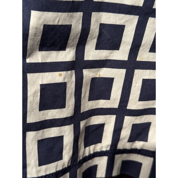 TALBOTS PET NAVY BLUE WHITE GEOMETRICAL SQUARE ART RAIN JACKET COAT TOP 8P $139 - Picture 6 of 9